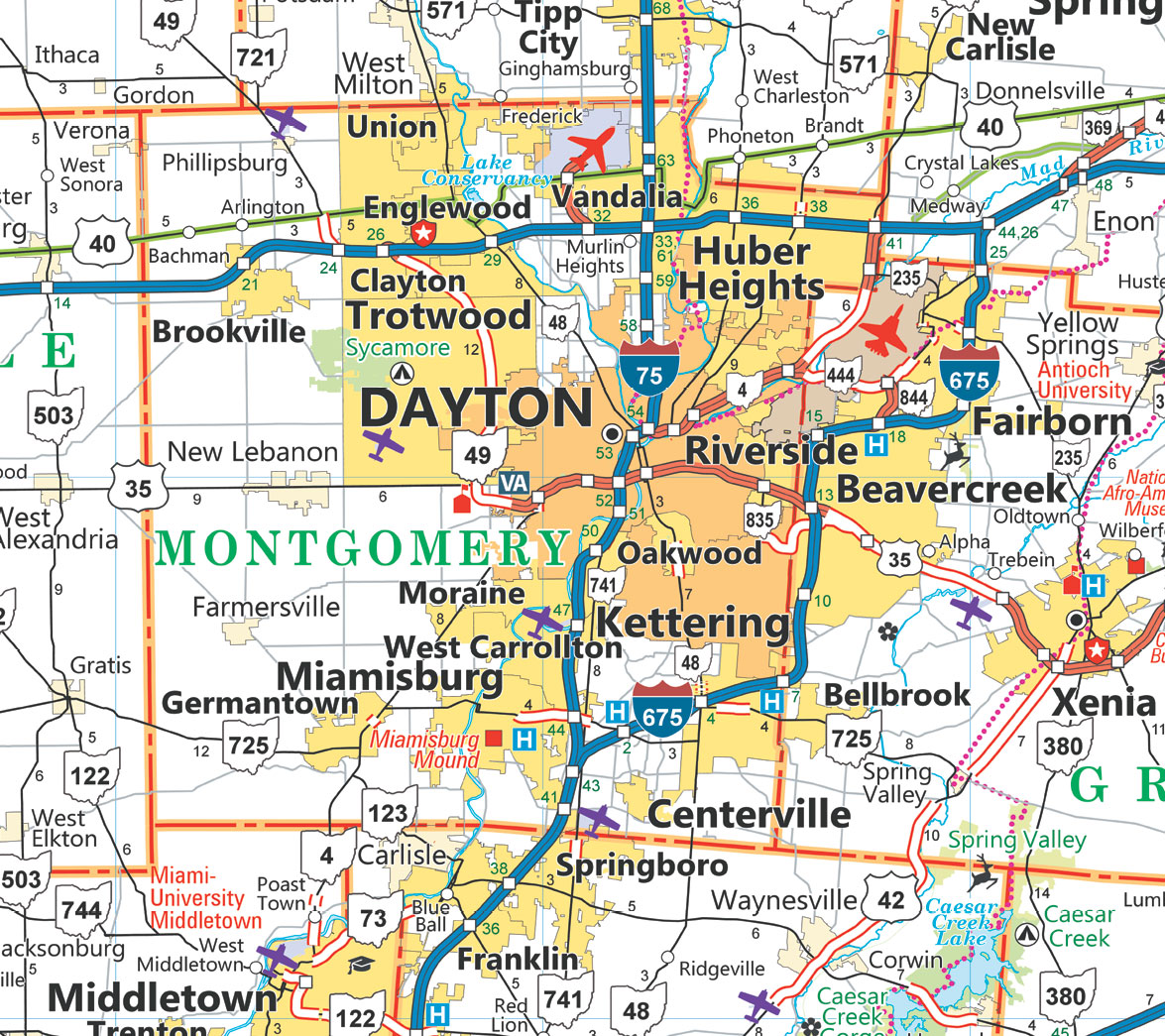 montgomery county map cities towns
