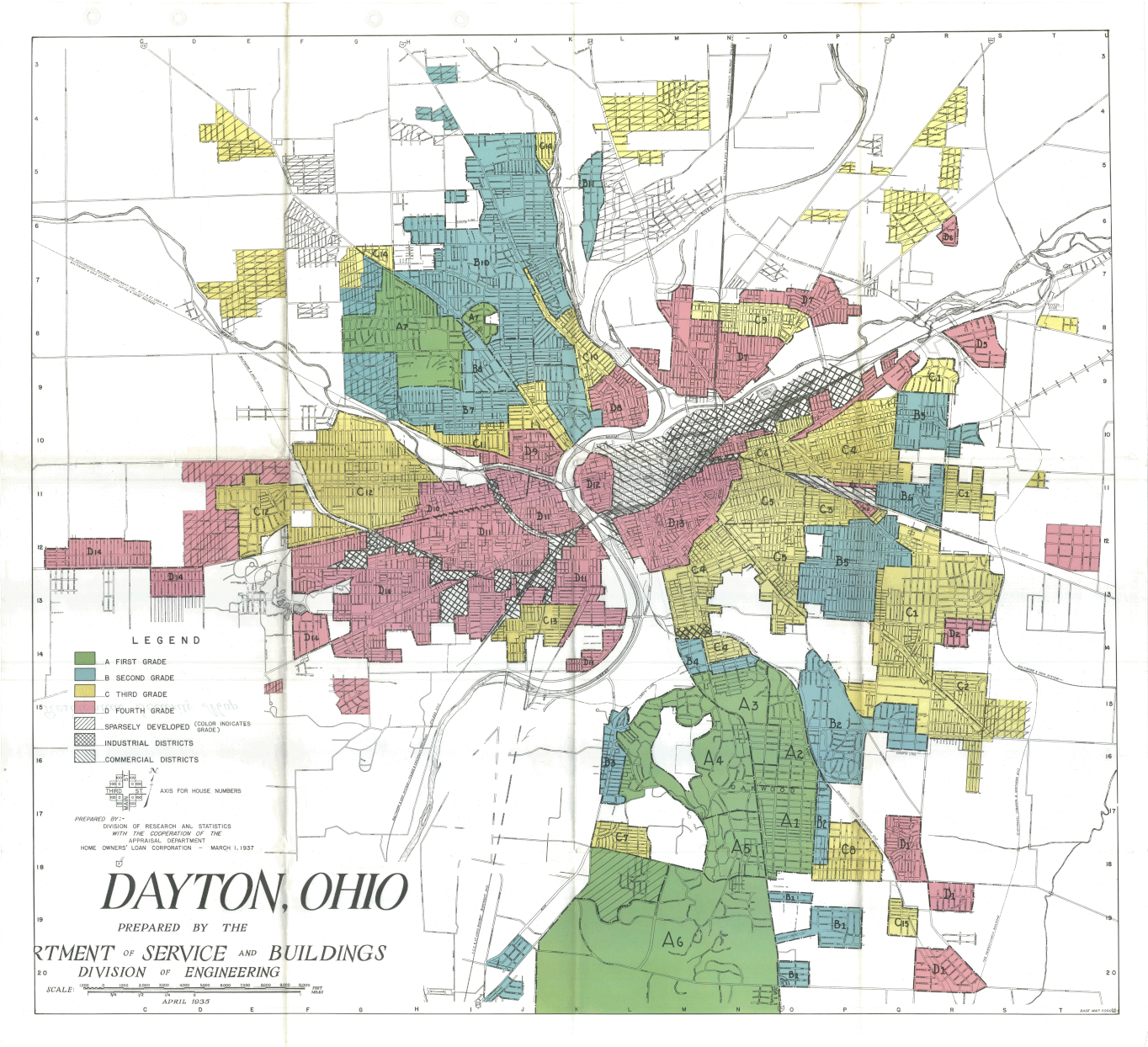 Historic Redlining in Dayton, Ohio.